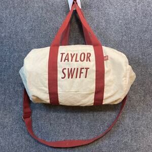 Taylor Swift Canvas Duffle Bag Red Taylors Version Embroidery IN HAND 22 Trouble